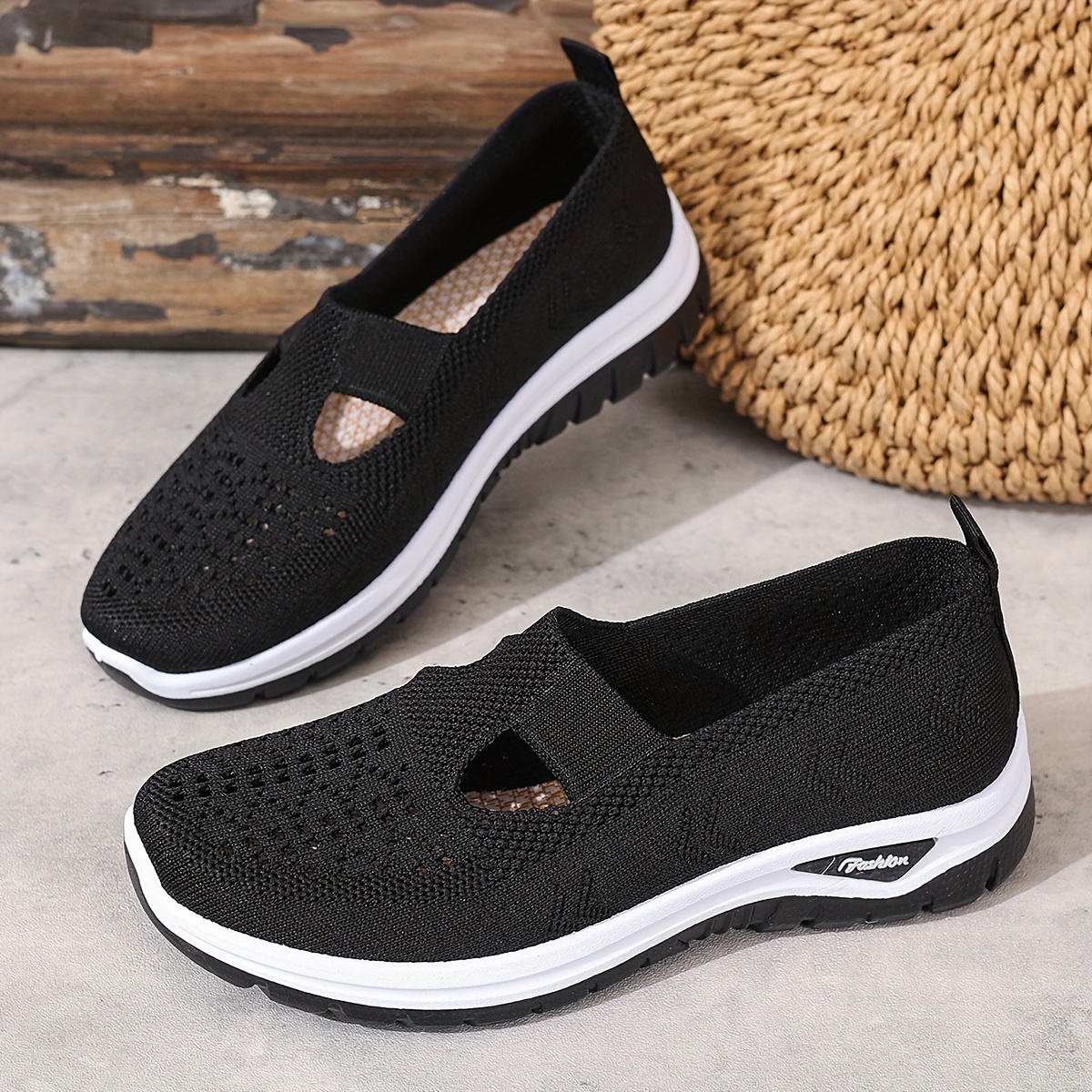 ZOSIVC Women'S Summer Slip-On Casual Sneakers - Lightweight Breathable Fabric Upper, Comfortable White Walking Shoes for Travel, Shopping, Beach & Garden - Cute Gift for Mom, Ladies Sneakers, Travel Footwear, Minimalist Design, Durable Rubber Sole