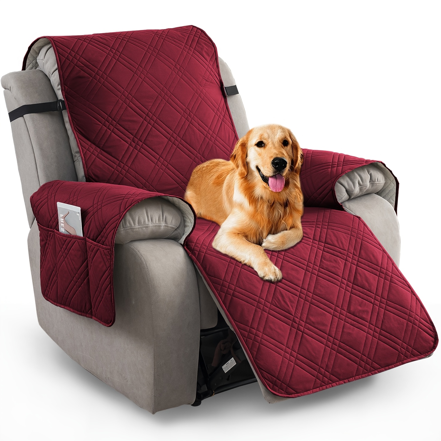 TEMU 1pc Recliner Chair Cover, Non Slip Recliner Covers For Recliner Chair With Pocket, Washable/winter Insulation/furniture Protector For