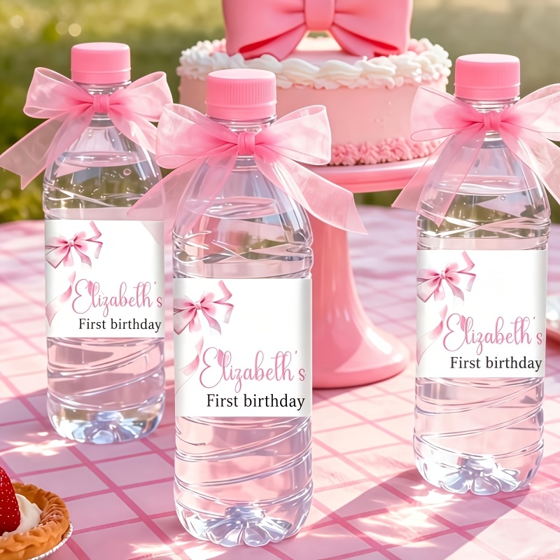 TEMU 25/30pcs Étiquettes de bouteille d'eau personnalisées, Autocollants de personnalisés, Nom et âge de bouchons de bouteille, Étiquettes de