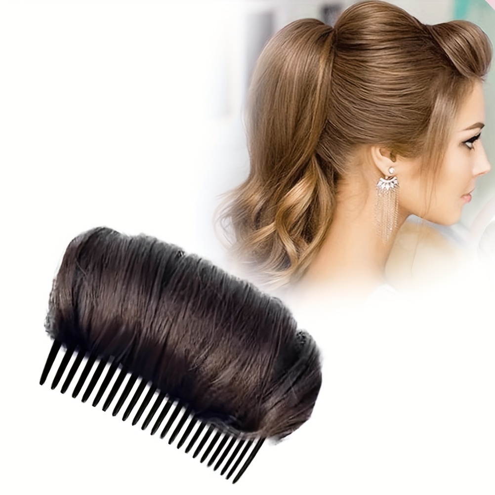 

Elegant Dark Brown Hair Clip - Invisible Bun Maker & Fluffy Hair Insert Tool, Sleek Oval Design For Perfect Buns & Stylish Hairdos, Ideal For Weddings, Parties & Daily Use, Hair Accessories