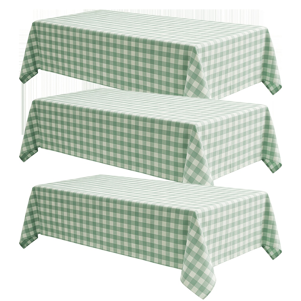 TEMU 1/3pcs Gingham Plastic Checkered Tablecloth, High Quality Table Cover For Picnic, Party, Bbq, Outdoor Dining Decoration