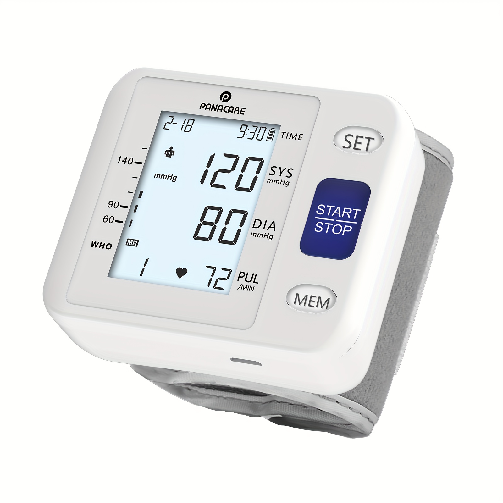   fully automatic wrist   with lcd display adjustable cuff   detection and irregular heartbeat alarm battery powered usb powered blood pressure measurement   display Product details 1