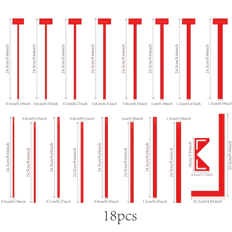 TEMU Alinacutle 1 Set/18pcs Outil de reliure acrylique rouge, espaceur de poignée de reliure - Guide de de planificateur pour la fabrication de