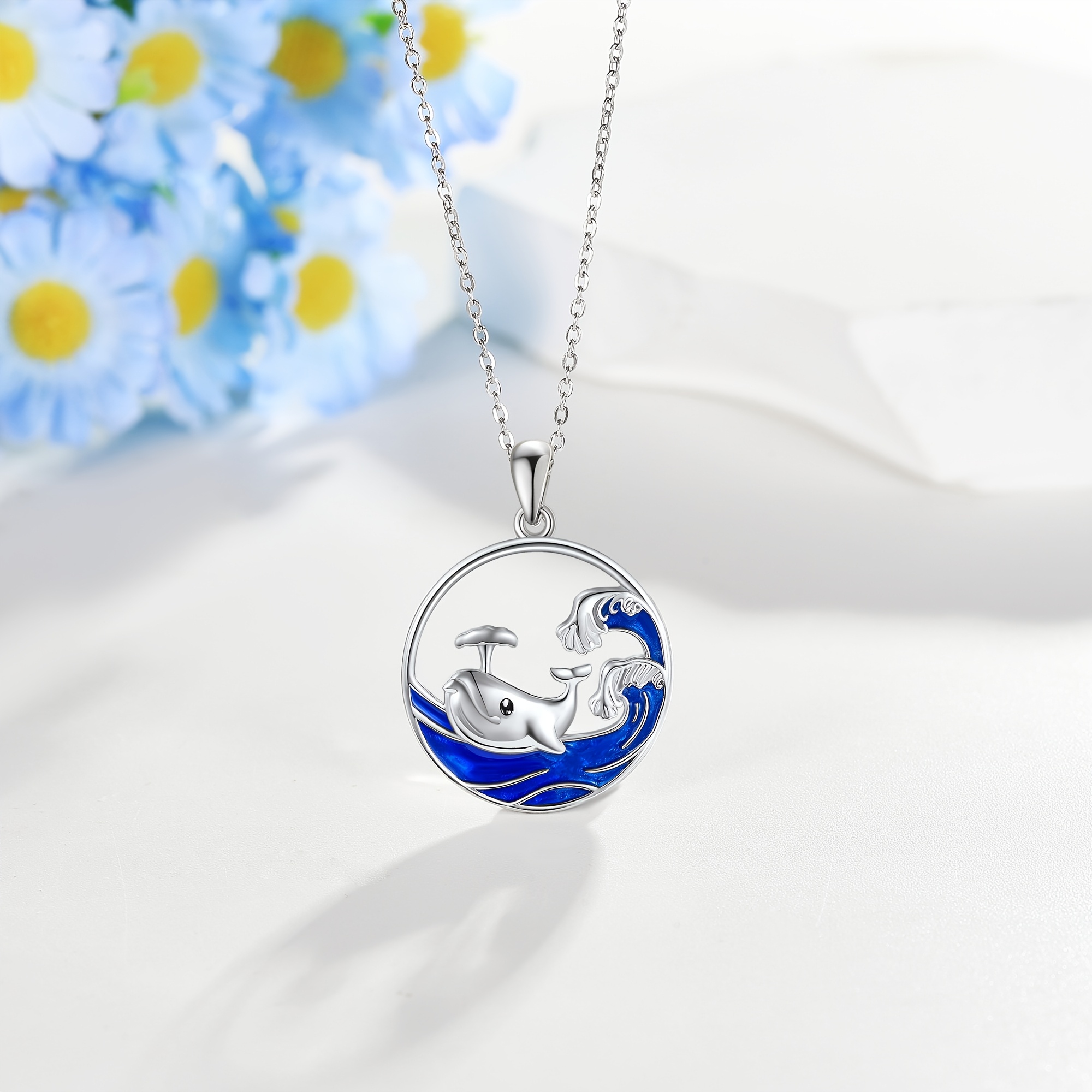 925 Sterling Silver Whale Pendant Necklace, Ocean Lover Gift