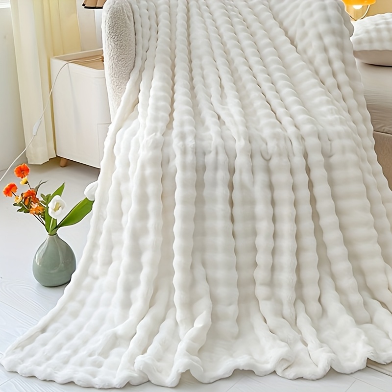 Duck Egg Blue Velvet Throw ~ Velvet Blanket ~ Pom Pom Throw by Raggedroseltd - UK