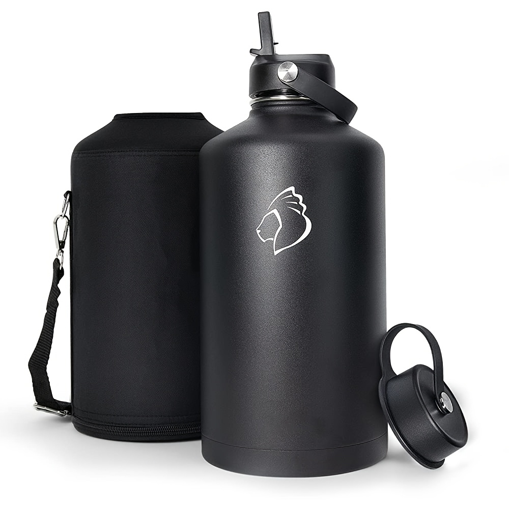 1 gallon 128oz water bottle straw lid double wall 48h - Temu