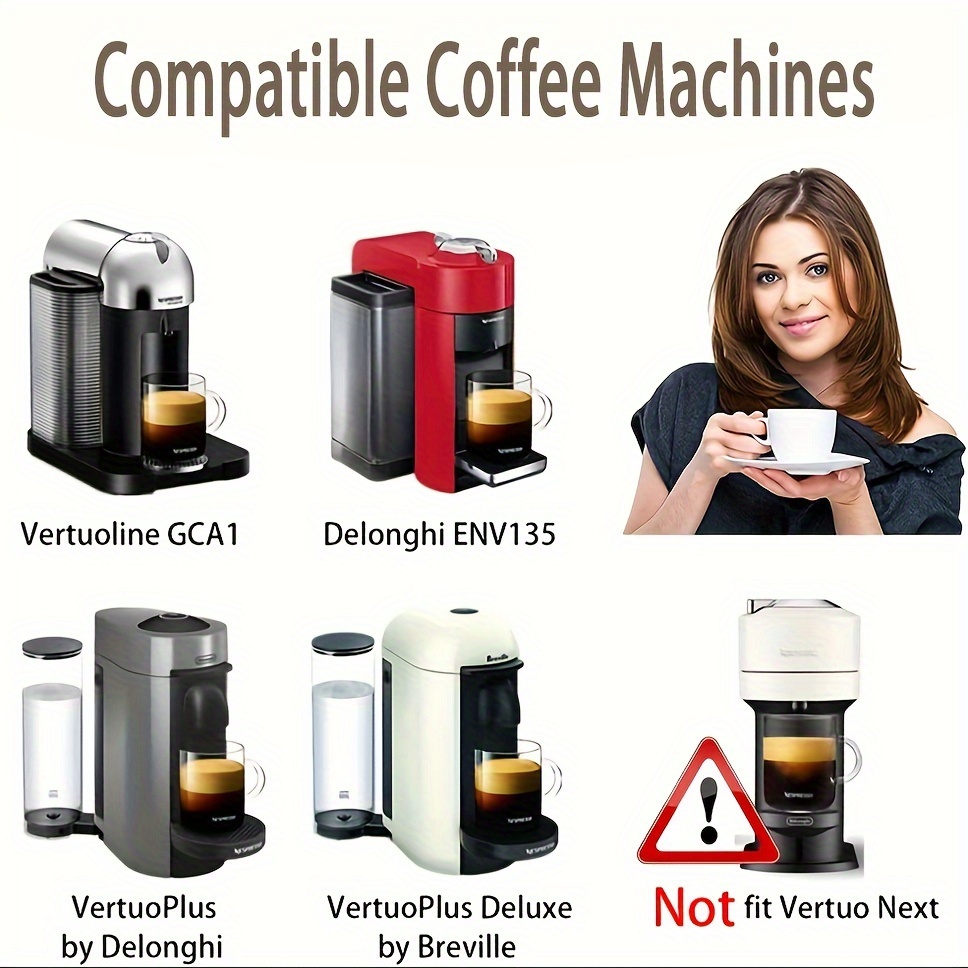 5pcs Reusable Vertuo Pods Refillable Coffee Capsules Vertuo Capsule for Vertuoline Refill Vertuoline Pod Compatible with Nespresso Vertuo 150/230 ml
