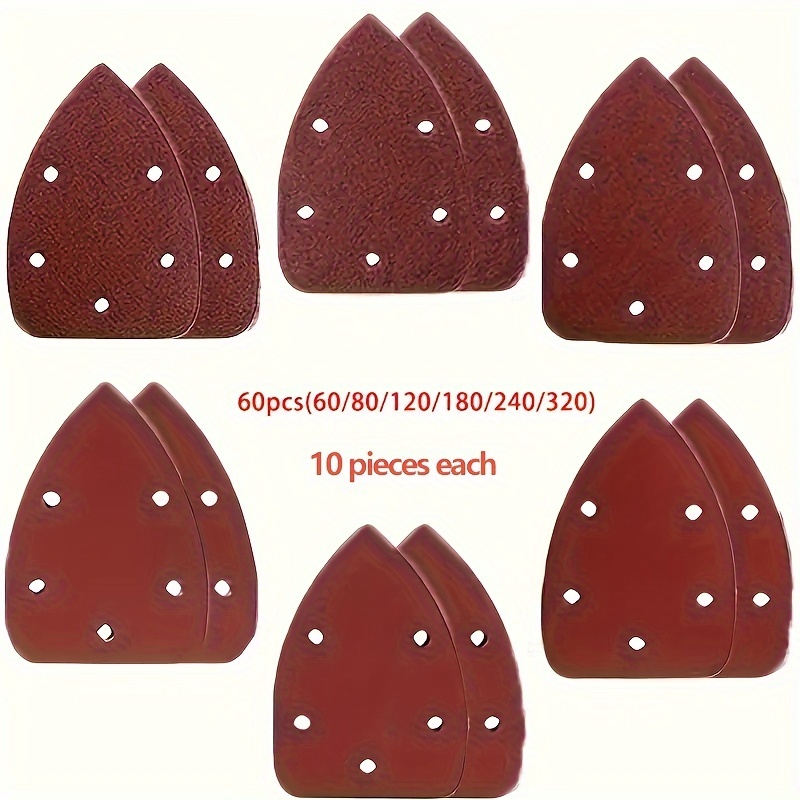 TEMU 10/12/30/48/60pcs Mouse Detail Sander Sandpaper - Use 60, 80, 120, 180, 240, And 320 For Professional Results