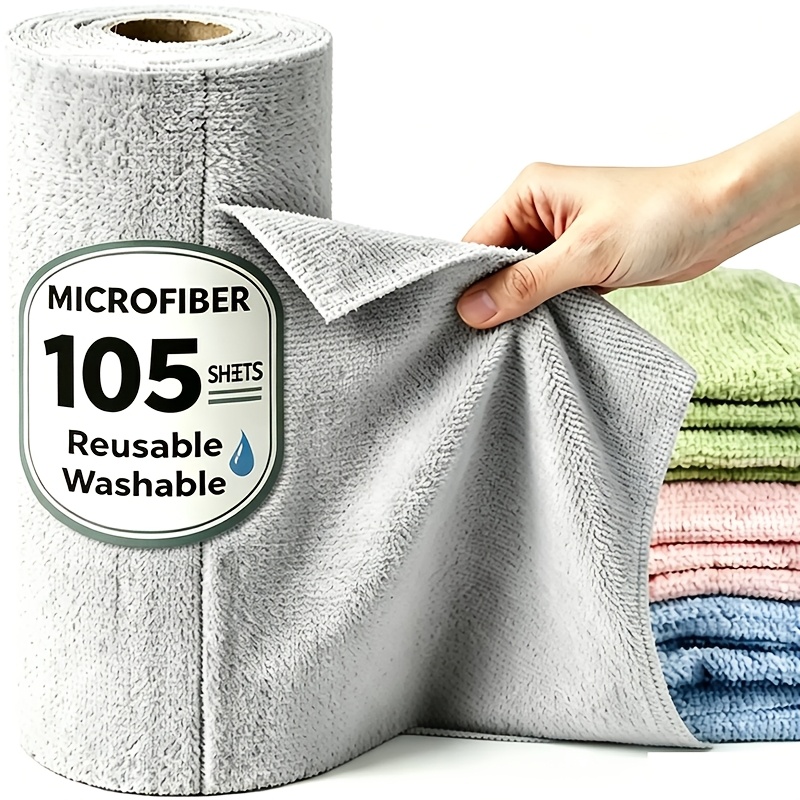 Microfiber Cleaning Cloth, 105/48/20pcs Of Ultra-thick Microfiber Wipes, Absorbent, , Suitable For Home And Car Cleaning. Tearable Roll-type Lazy Cleaning Towels, From Local Warehouse