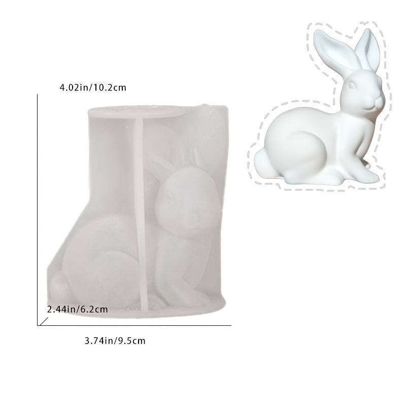 Resin Mold Easter Bunny Epoxy Resin Silicone Mold Turning Head Bunny Ornament Plaster Cement Silicone Mold Standing Ear Lying Sitting Bunny Candle Mold, Reusable, Easy To Demold
