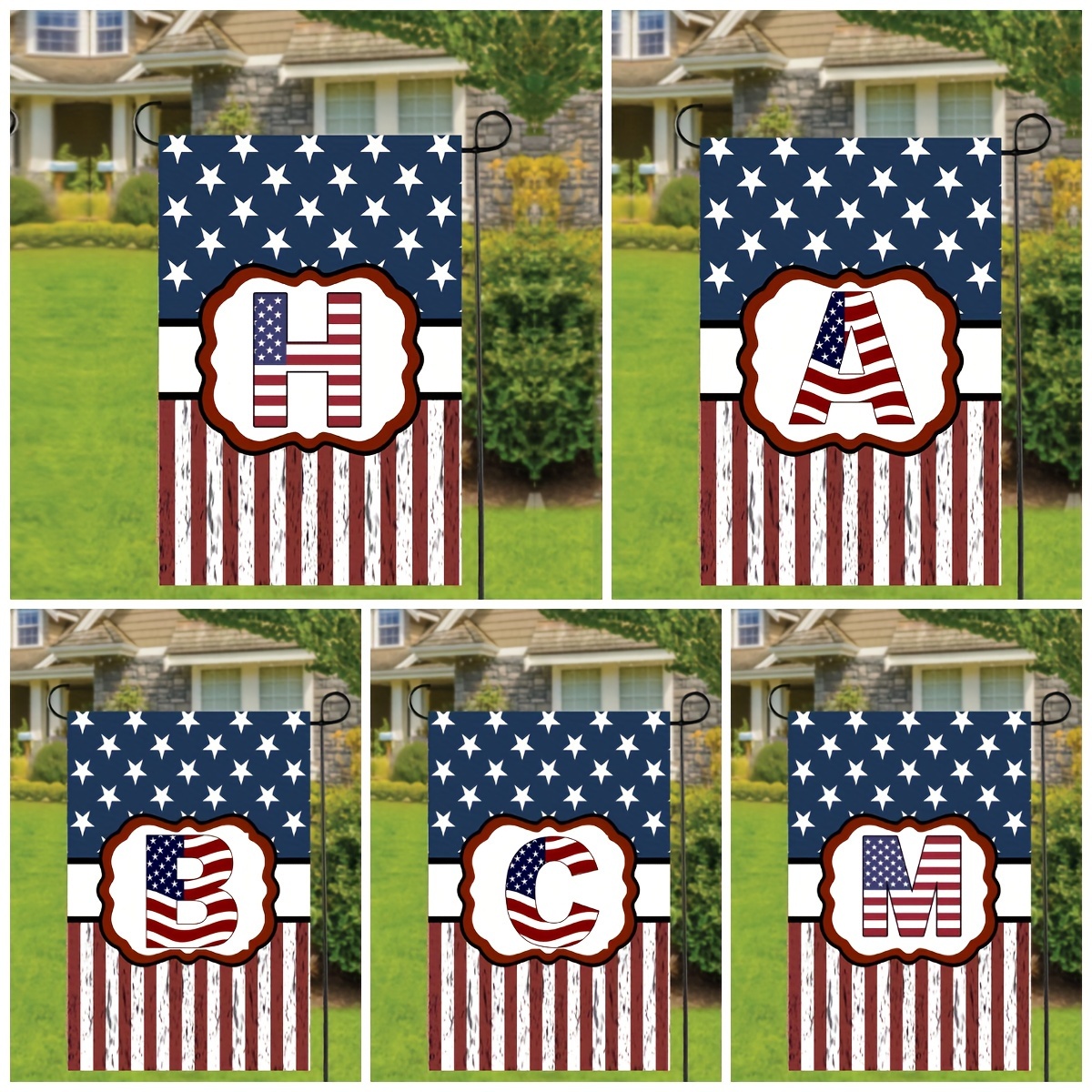 

1pc, Patriotic Decorative Flag, Initial 26 A-z Letter Garden Flags With Monogram M Double Sided American Independence Day Flag Welcome Burlap Garden Flags 12×18 Inch For House Yard Patio Outdoor Decor