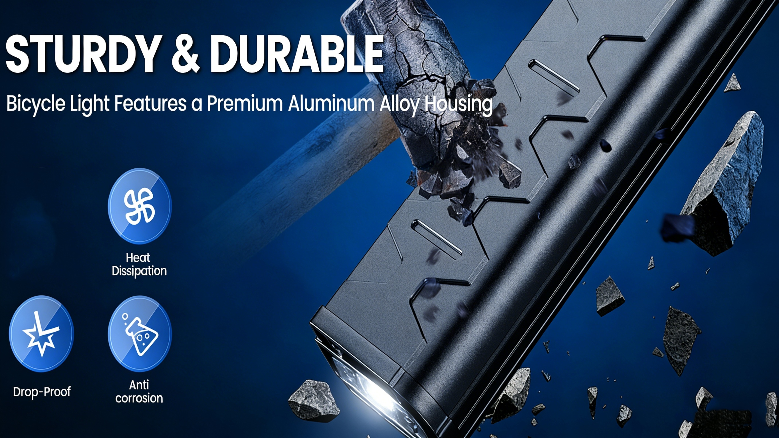 De VASTFIRE 17 LED fietslamp biedt een indrukwekkende 25500 lumen, wat een uitzonderlijke helderheid biedt voor het fietsen 's nachts. Deze USB oplaadbare aluminiumlegering lamp heeft een 180° breed straalveld en een digitale vermogensweergave.