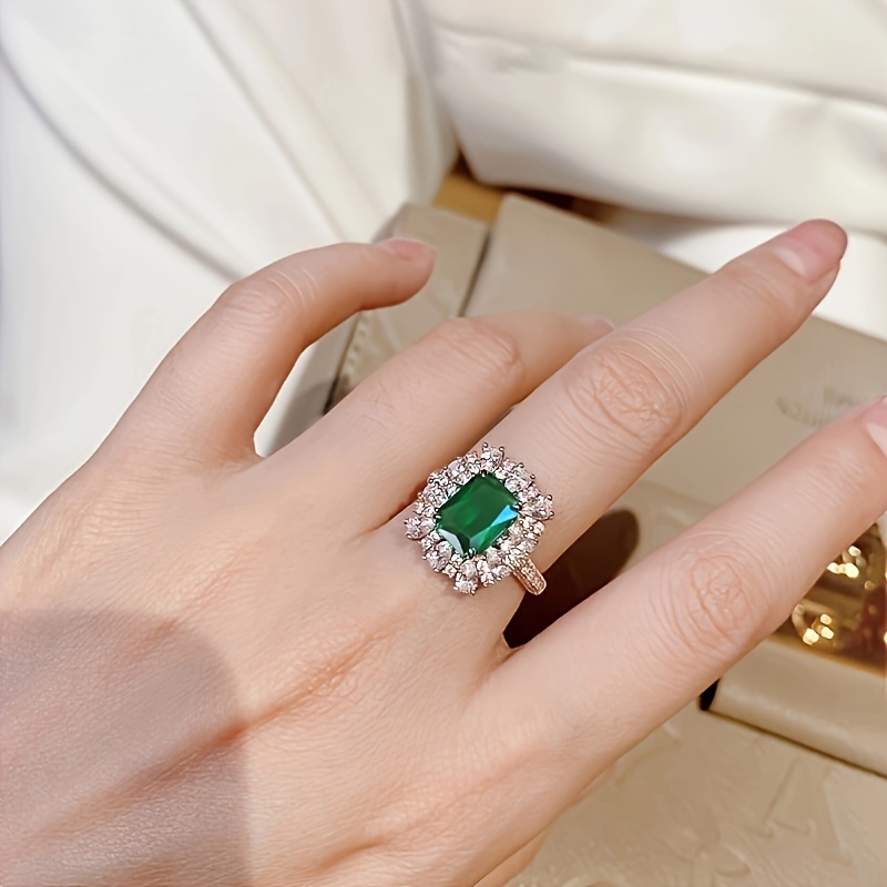 elegant promise ring classy design inlaid shining Temu