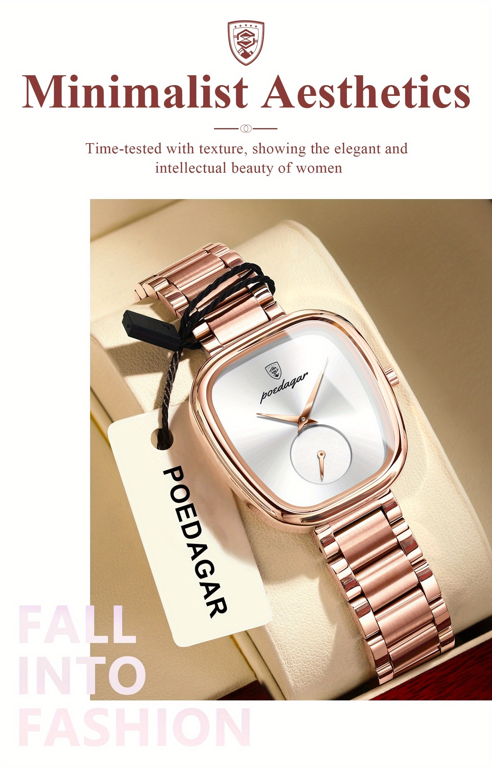 A High-End Romantic Women'S Watch with a Square Design, Featuring a Stainless Steel Quartz Movement