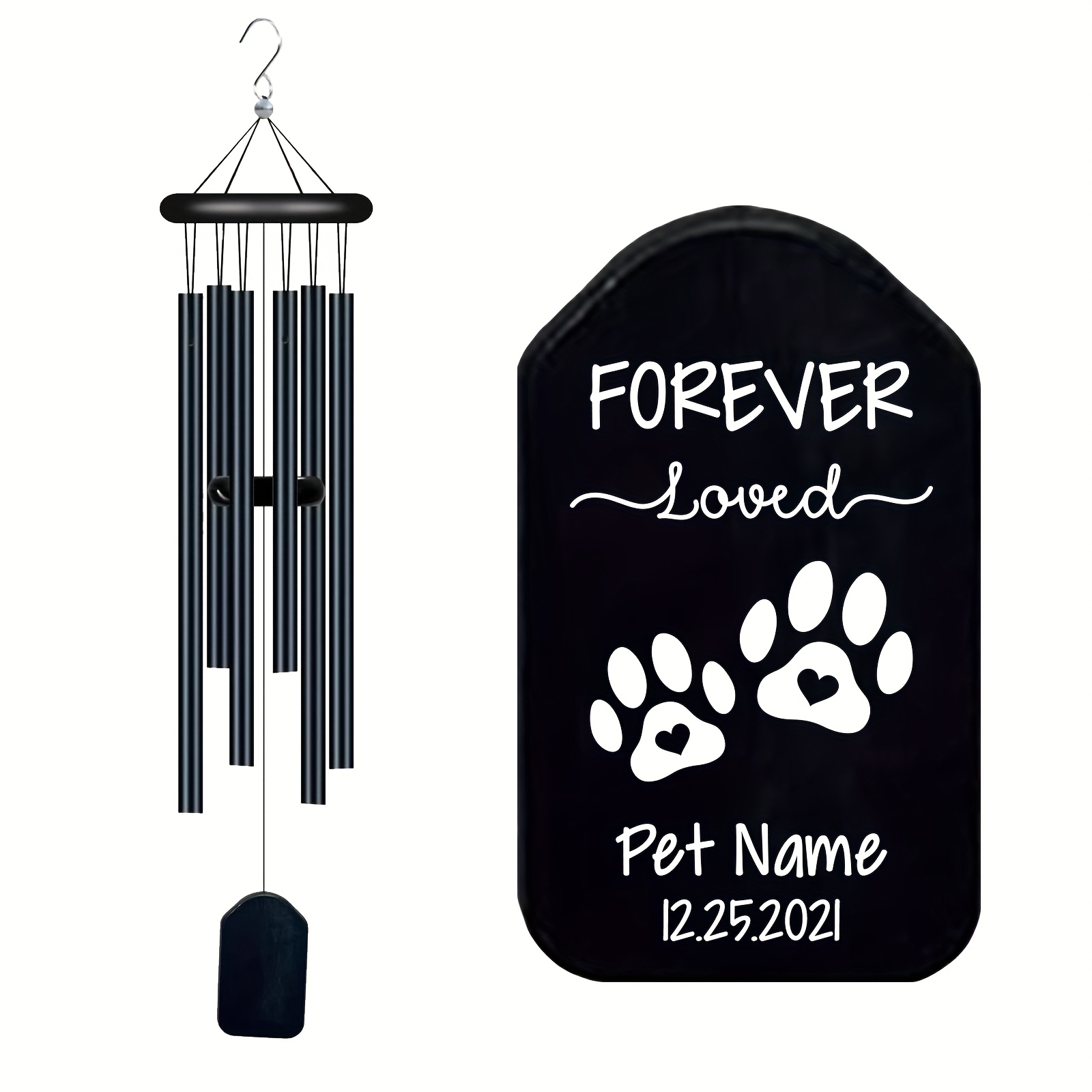 Personalized Pet Memorial Wind Chime with Custom Name
