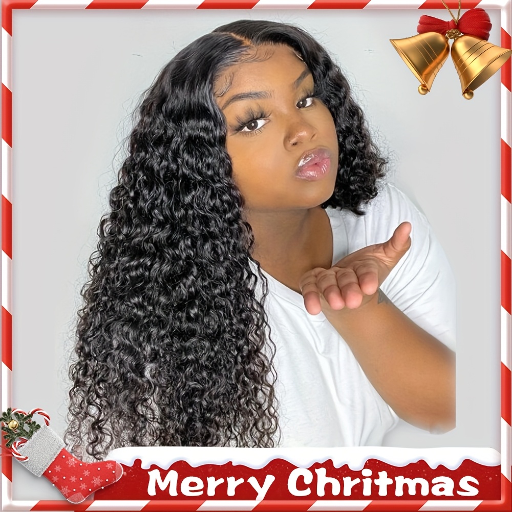 Image of Wigs Made From Deep Curly Lace Front Human Hair, Featuring A 13x4 Lace Front And Deep , Suitable For Women. Wigs Are Pre-plucked With Baby Hair, From Brazilian Hair In Color