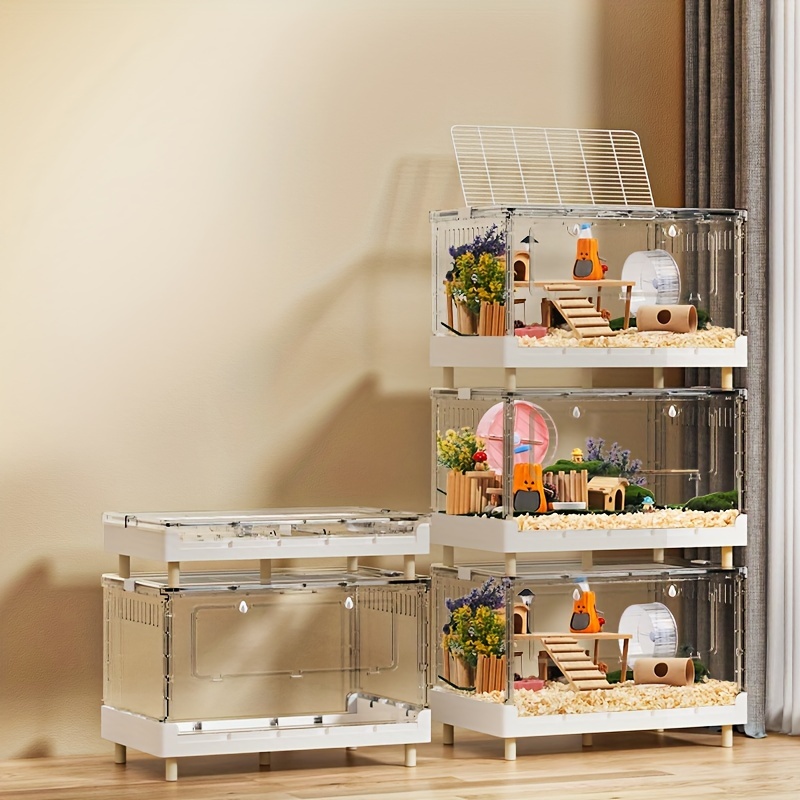 deluxe acrylic hamster habitat foldable transparent cage Temu Canada