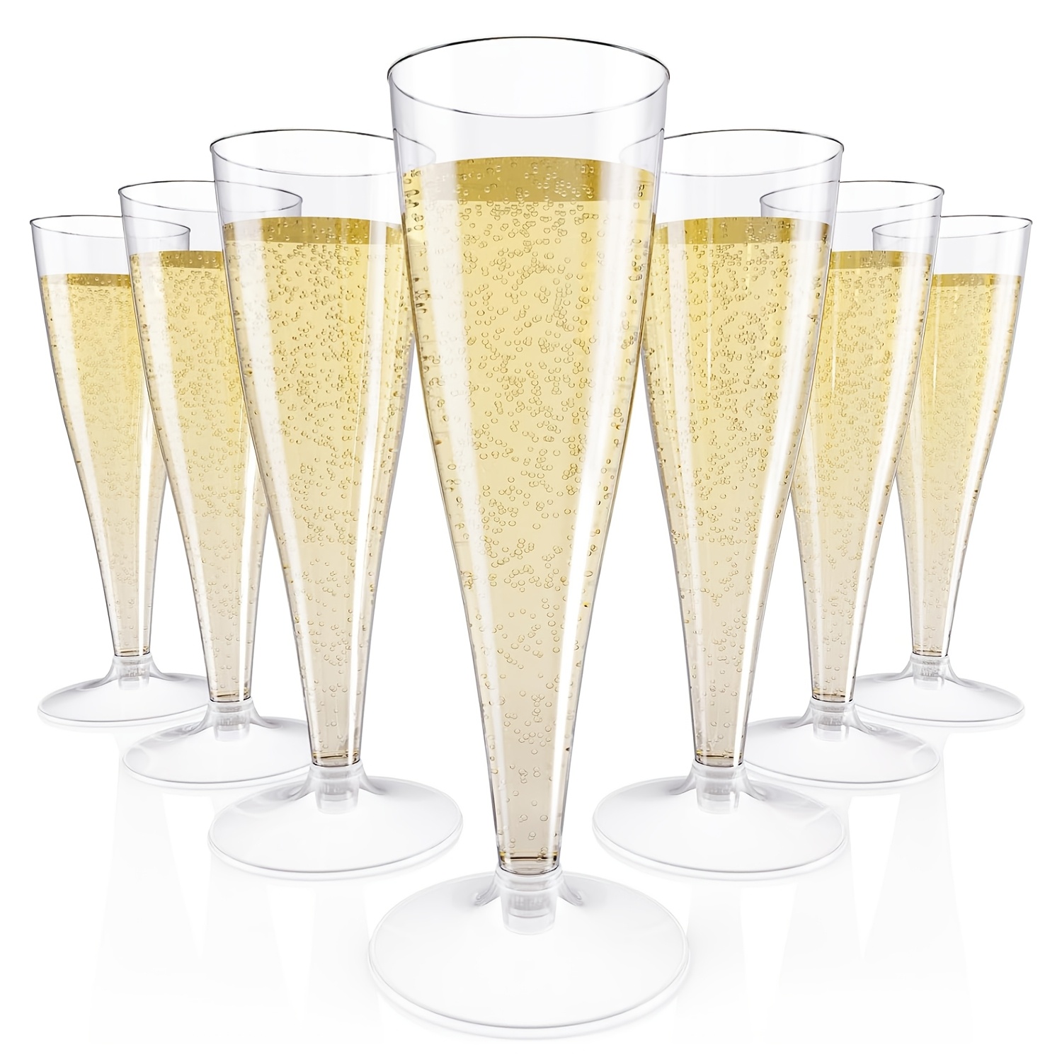 40/20 Stück 130ml/4.5oz Glitzernde, transparente, flötenförmige Champagner-Partybecher – Lebensmittelechtes PS, wiederverwendbar, stapelbares Design für einfache Lagerung, Transport & Reinigung –