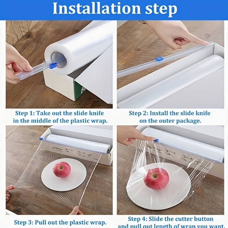 Wall Mounted Plastic Wrap Storage Box, Cling Film Storage Dispenser, G
