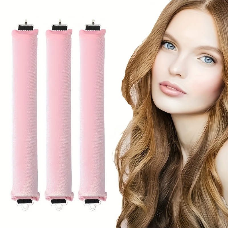 

3pcs Solid Color Flexible Hair Curlers Heatless Hair Curling Rods Hair Styling Accessories For Women And Girls Uses