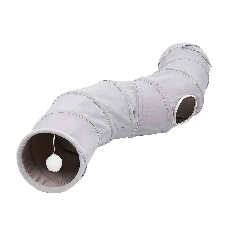 Image of Cat Tunnel, Interactive Foldable Play Tunnel For Cats, Suitable For Indoor Use With S-hook Ball, Ideal For Kittens, Puppies, And Rabbits