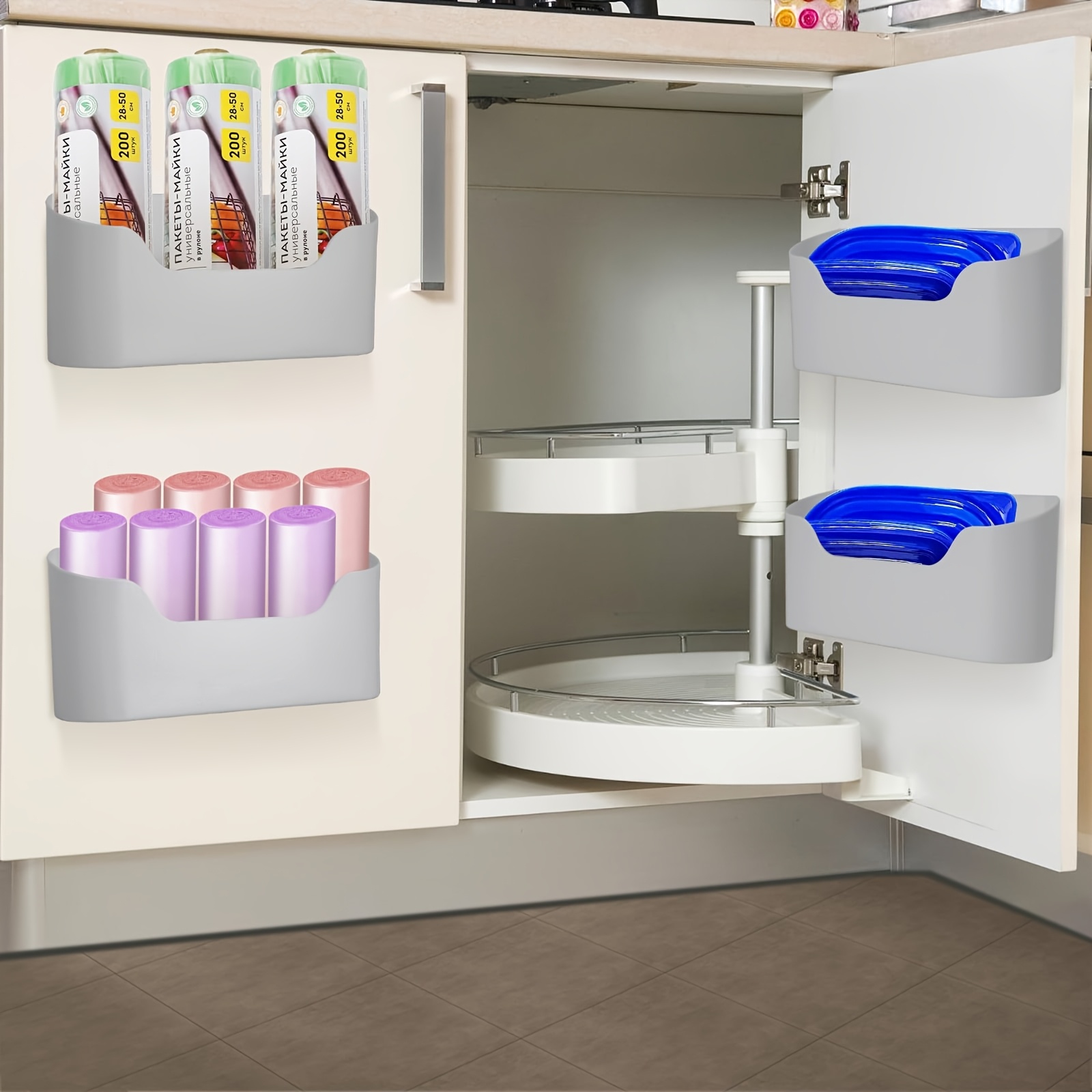 pack cabinet door organizer wall mounted lid Temu