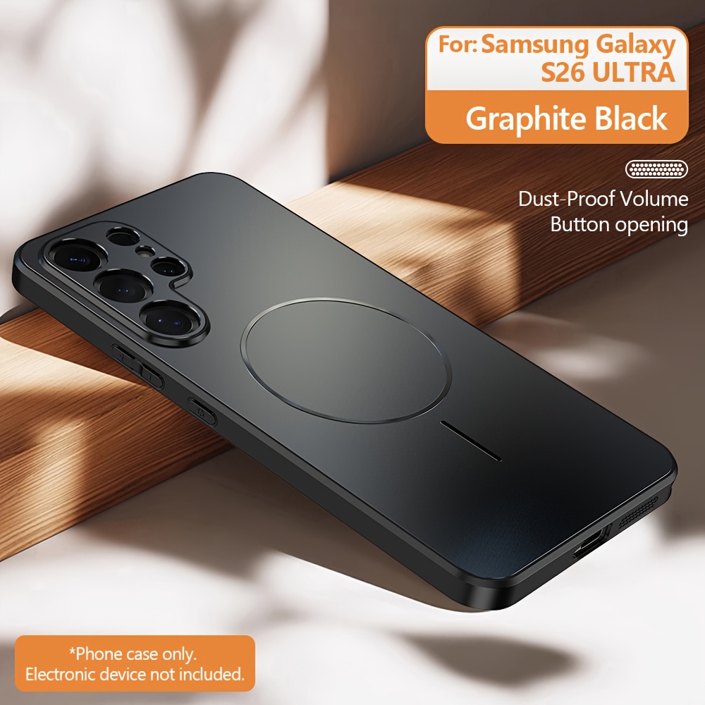 TEMU Coque de téléphone : Nouvelle coque de téléphone pelliculée mate pour for Samsung Galaxy S26/S26PLUS/S26ULTRA, avec anneau magnétique en métal,