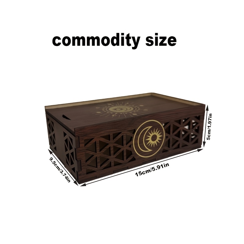 Star Sun Totem Wooden Storage Box, Retro Design