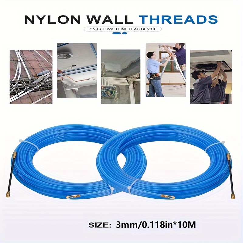 

Nylon Cable Puller Fish Tape, 3mm Diameter, Electric Wire For Wall And Fishing, Installation Rods - 10/15/30 Meter Options