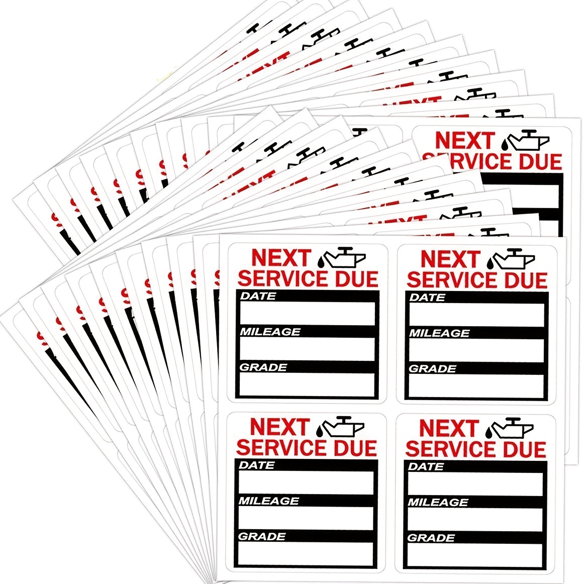oil change stickers sold on Temu United States