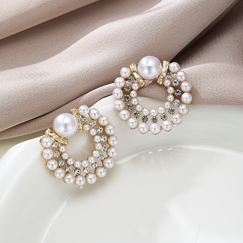TEMU 1 paire de boucles d'oreilles style bohème luxueux, boucles d'oreilles rondes creuses, bijoux pour femmes, idéales pour ou offrir en cadeau à