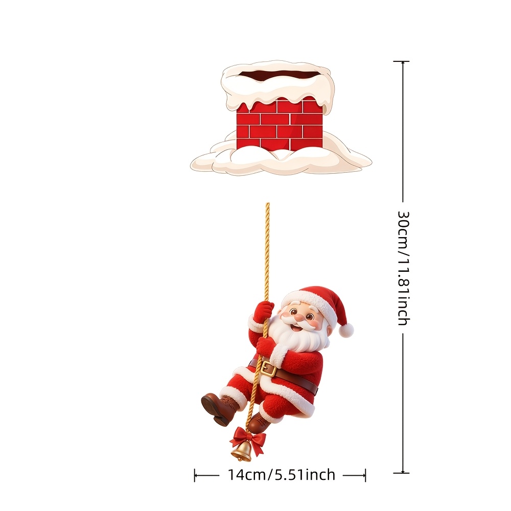 TEMU 1pc, Wall Stickers, Fun Santa Claus Climbing Chimney Switch Sticker, Creative Self-adhesive, Pvc Material, Suitable For Creative Decoration On