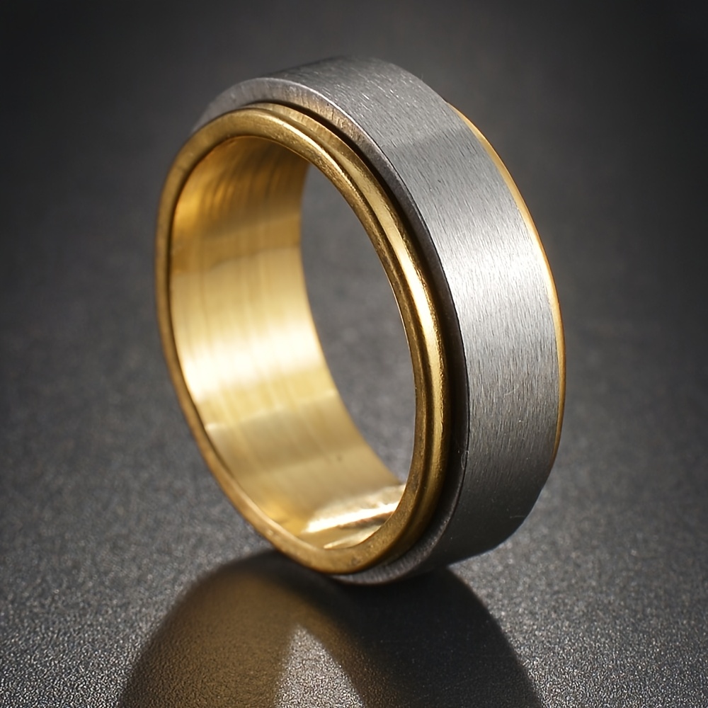 1  engraved stainless steel spinner ring personalized name   rotating sports style for men women ideal for daily wear parties music festivals Product details 1