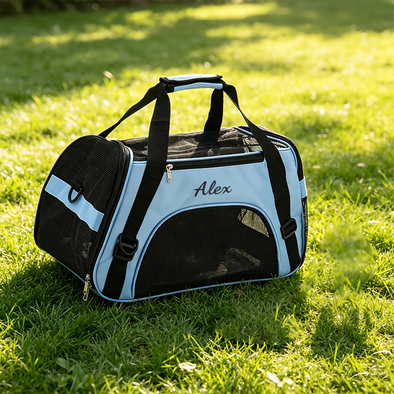 TEMU Borsa per animali domestici ricamata , disponibile nelle taglie S/ pi羅 opzioni di . Dotata di finestra in rete per portabilit� e traspirabilit�.