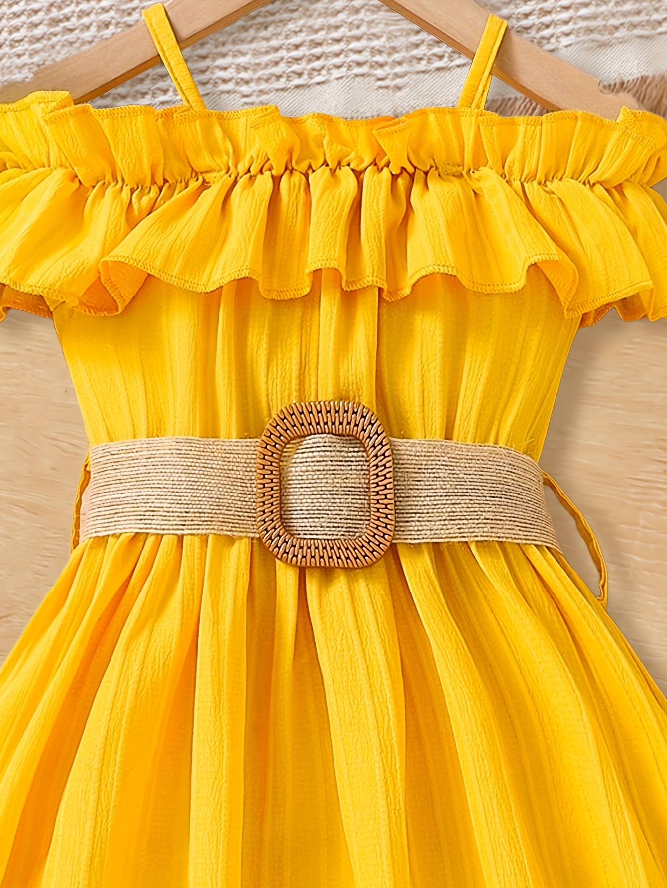 girls fashion summer dress solid color yellow - Temu United Arab Emirates