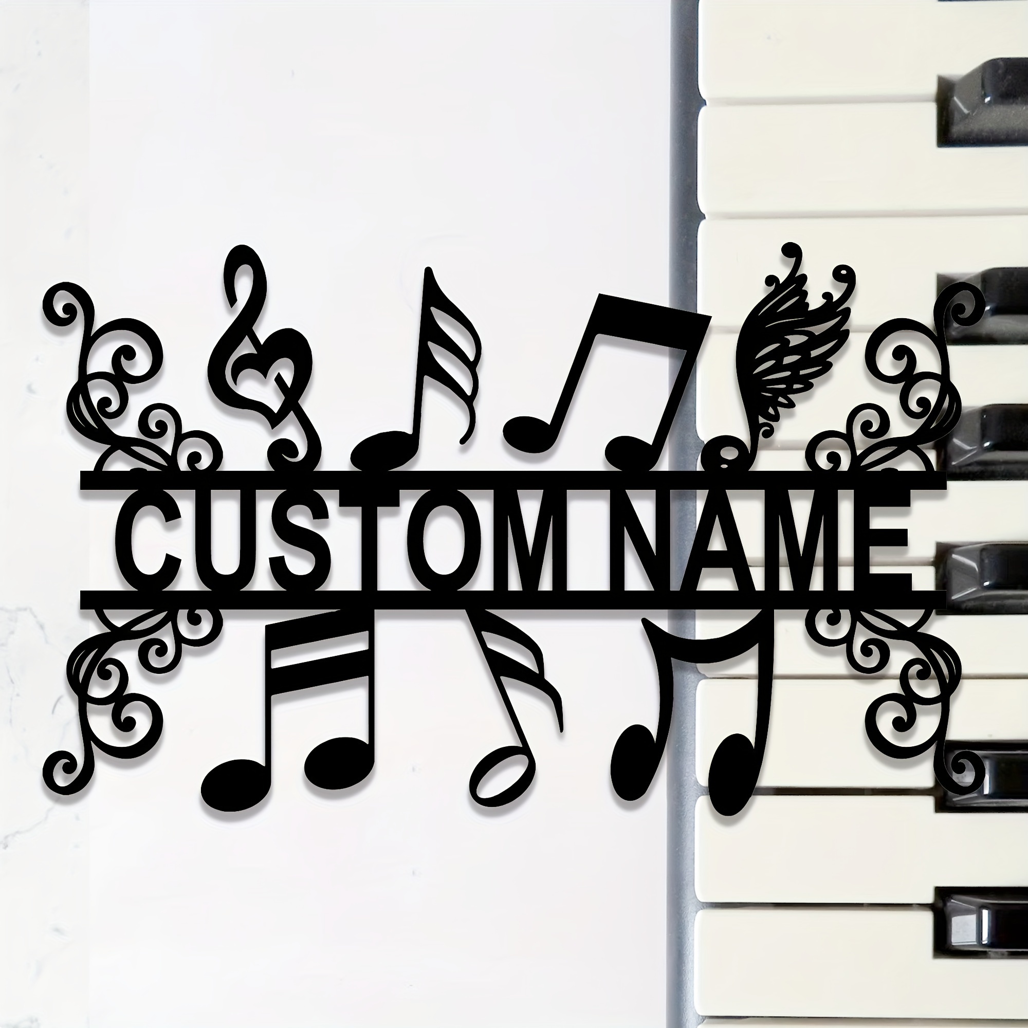 

Customizable Metal Music Notes Sign - Art Detachable Black Wall Decor, Pre- Reusable Iron Art Hanging Silhouette For Home, Living Room, Outdoor Patio & Multifunctional Wall Art Murals