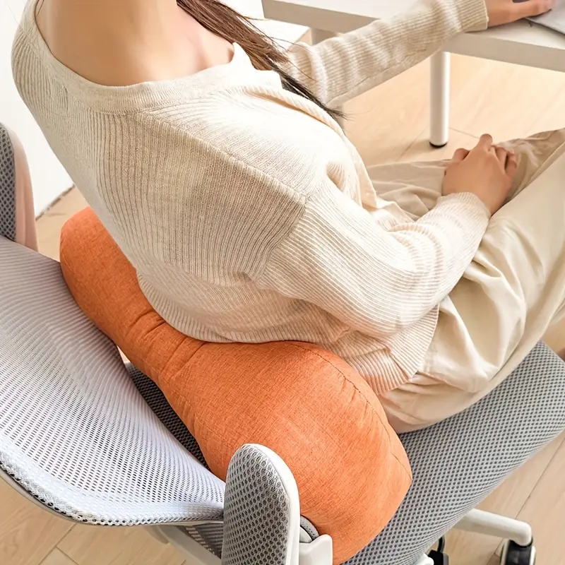 breathable lumbar pillow for office chair ergonomic support machine washable zipper closure retro style ideal for home car use perfect gift for mothers day fathers day birthdays office chair accessory vintage style pillow zipper closure pillow lumbar support pillow Product details 0