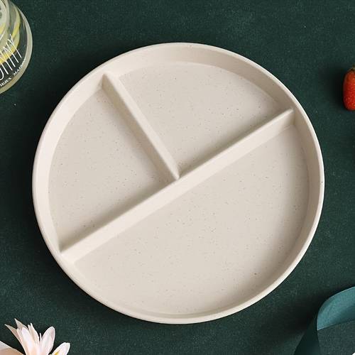 1pc adult plate 8 colors 3 compartment round plastic independent plate reusable and compartment plate picnic plate salad plate dishwasher safe reusable