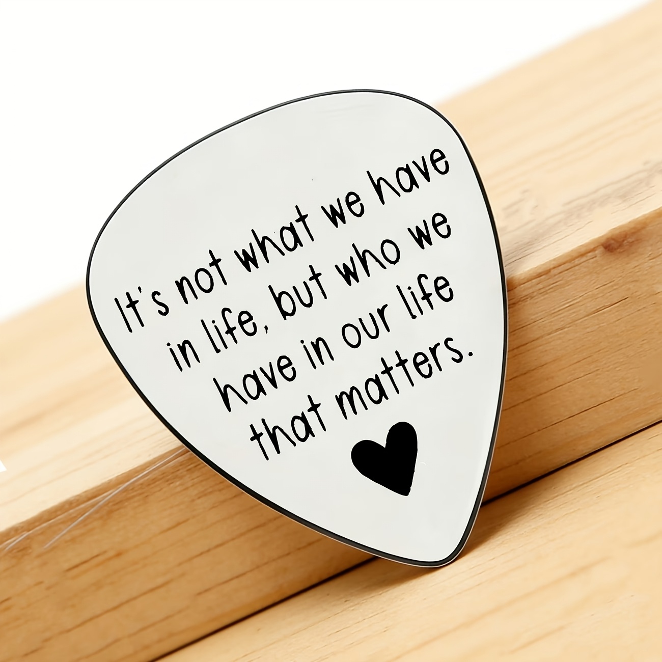 TEMU Stainless Steel Guitar Picks, Not About What , But Who Around You, Gifts For Who Guitar, Conveying '