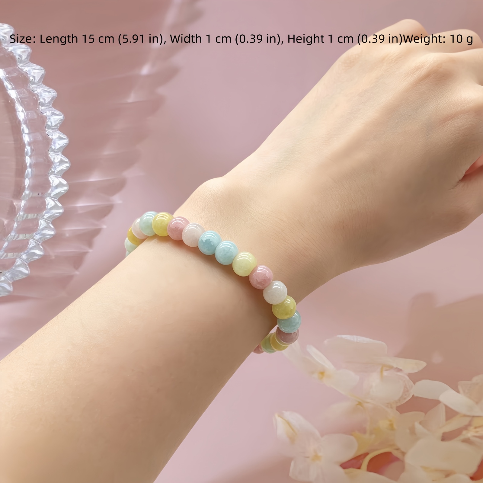 6mm Ice Crack Glass Beaded Bracelet