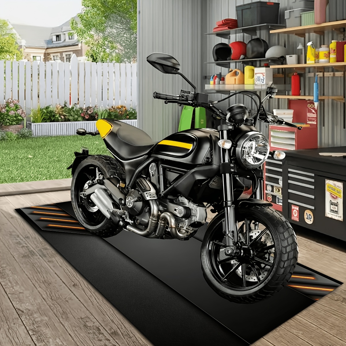 TEMU 1 Tappetino Moto Sportivo Stile , Racing, Biker, Tappetino Moto Bici, Tappeto Runner, per Garage, Soggiorno, Decorazione Moto, Tappeto Indoor