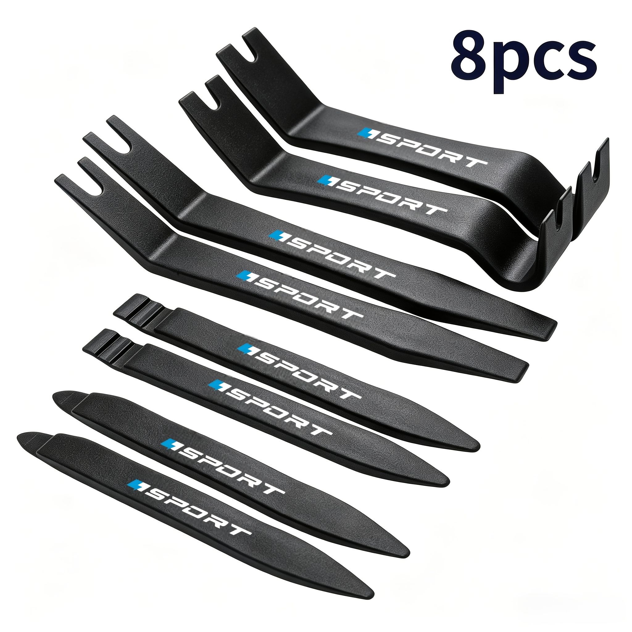 TEMU 8pcs Professional Automotive Interior Removal Tool Set – Scratch-free Plastic Pry Bars, Suitable For Door Panel Clips And Fasteners