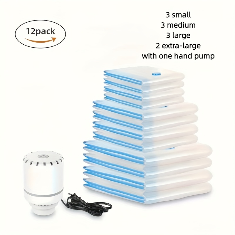 TEMU Travel Compression Bags- Travel Accessories- 12/13 Space Saving Bags- No Vacuum Or Pump Required- Travel Essentials Vacuum Storage Bags- Travel