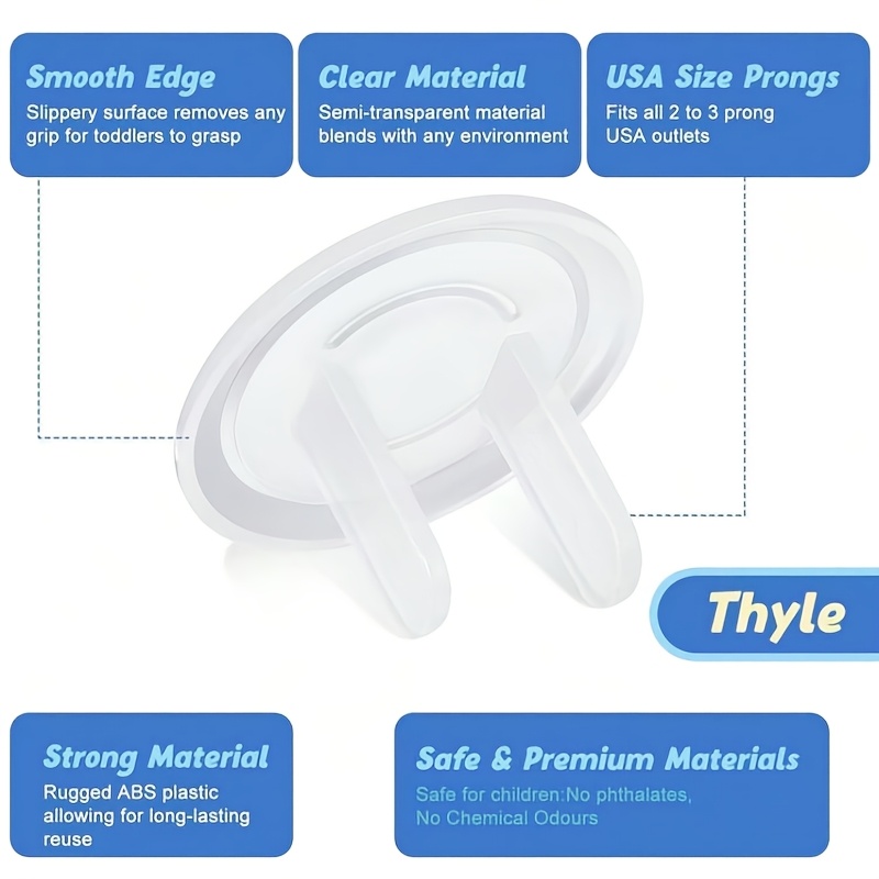 24pcs US Standard Outlet Covers, Transparent Anti-Electric Shock Design, Easy to Install, Safe and Reliable Plastic Outlet Covers, Suitable for 24 Power Outlets