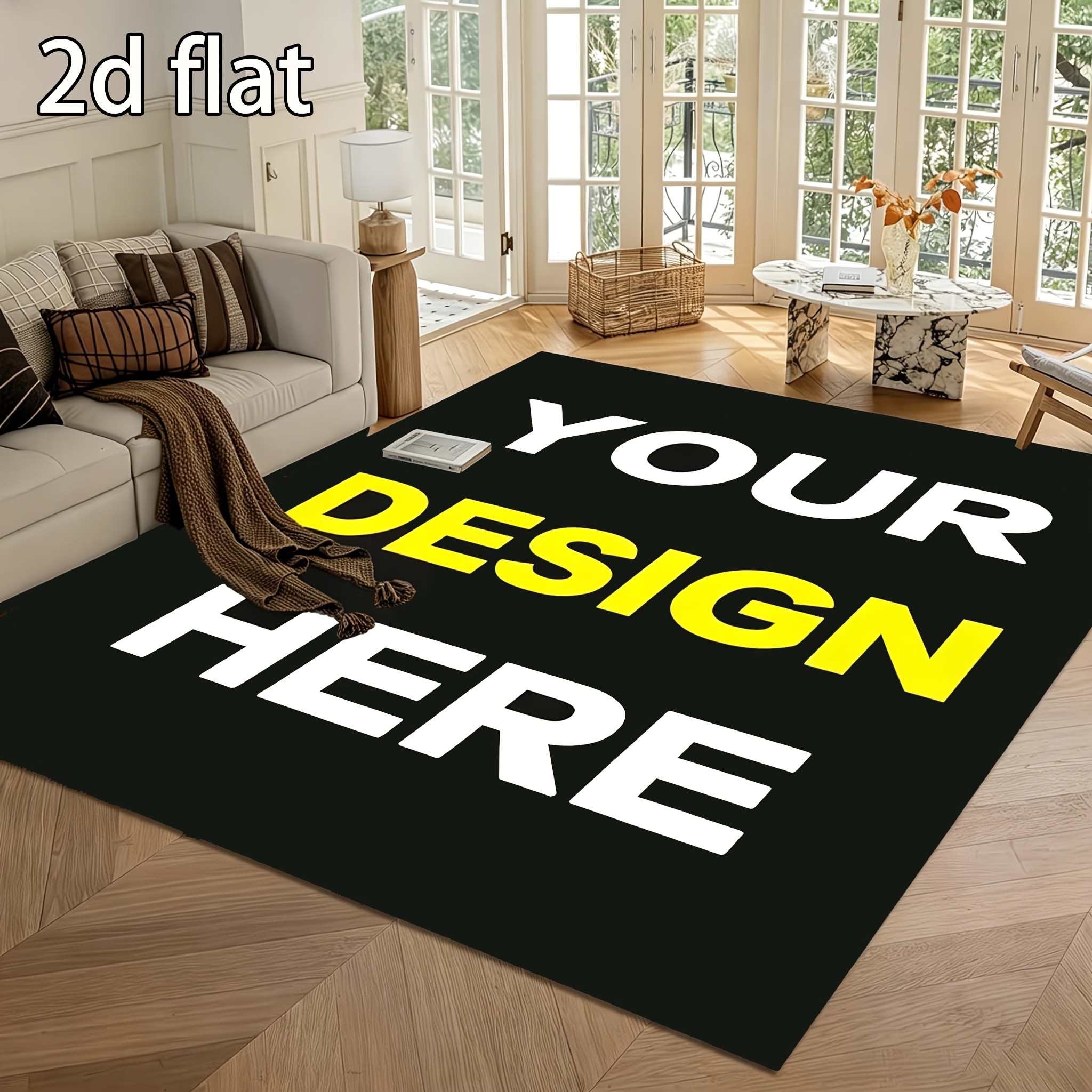 TEMU Velvet 1pc, Custom-made Rug. Your Photo/text/logo To Personalize Your Own Doormat. Personalized Decorative Rug For Bathroom, Laundry Room,