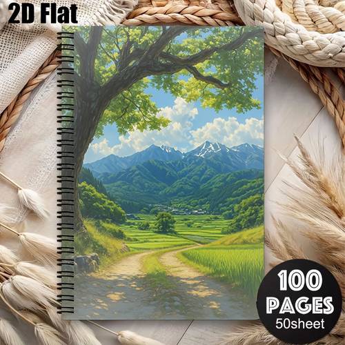 1pc personal organizers 14 5 x 21 cm 5 7 x 8 26 inches 2d flat design scenic countryside notebook for daily journaling travel logs and perfect gift for on birthdays