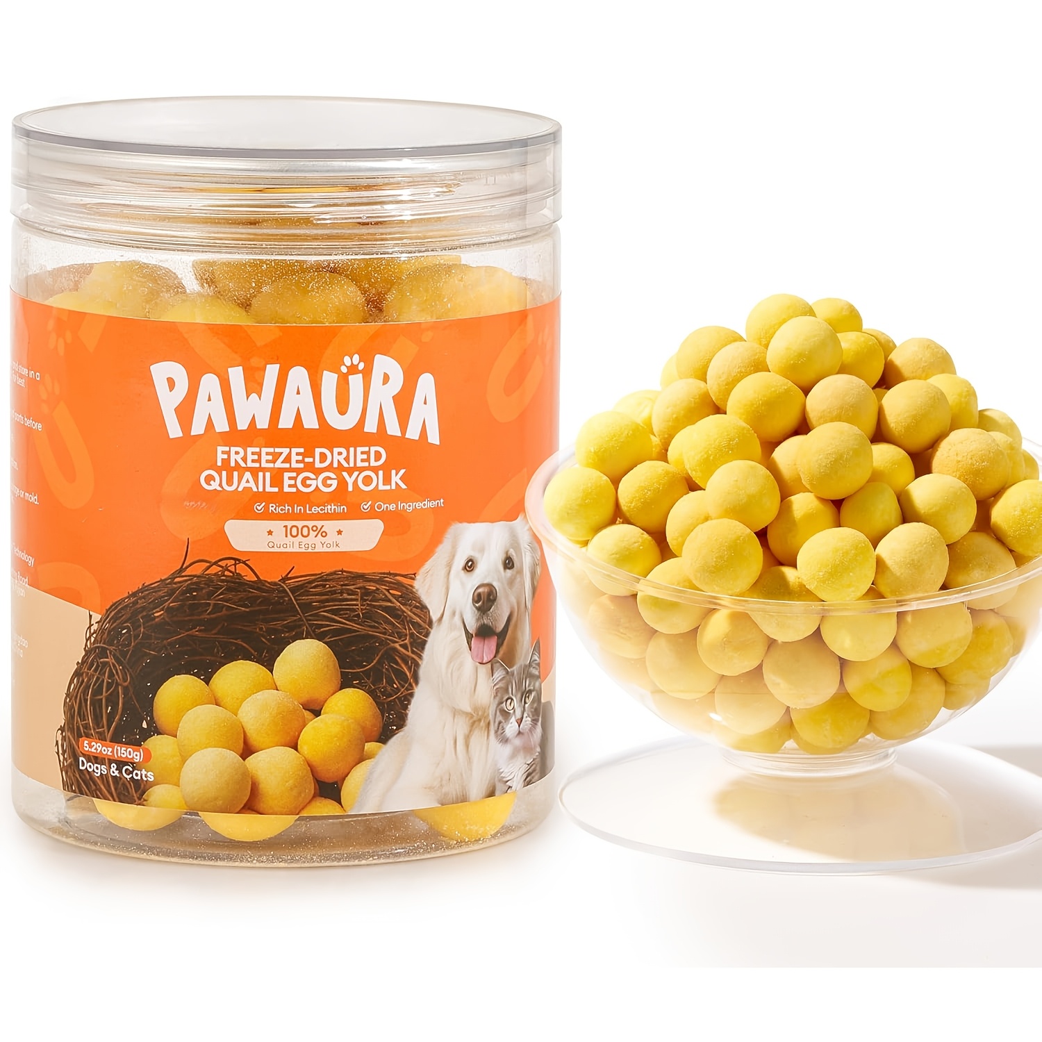 Freeze Dried Quail Egg Yolk , Treats, Single , Freeze-dried Pet Food For Dogs, Cats, No Additives | | Good For Skin And Coat