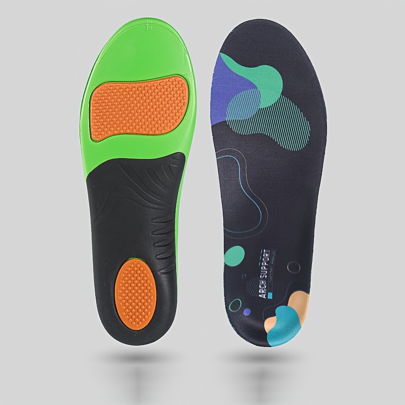 TEMU 1 Paar Voetboog Ondersteuning Sport Inlegzolen Unisex Hoge Elasticiteit Ademend Voetboog Ondersteuning Gewichtsdrukreinigende Sterke PU
