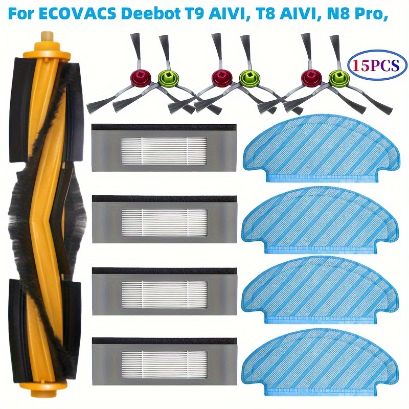 TEMU 15pcs Replacement Parts Set Compatible With 920/950/t8/t8 Aivi/t8 Max/n7/n8 /n8 Pro/n8 Pro Plus/t9 /n10 Plus/ Vac Station Robot Vacuum Cleaner -
