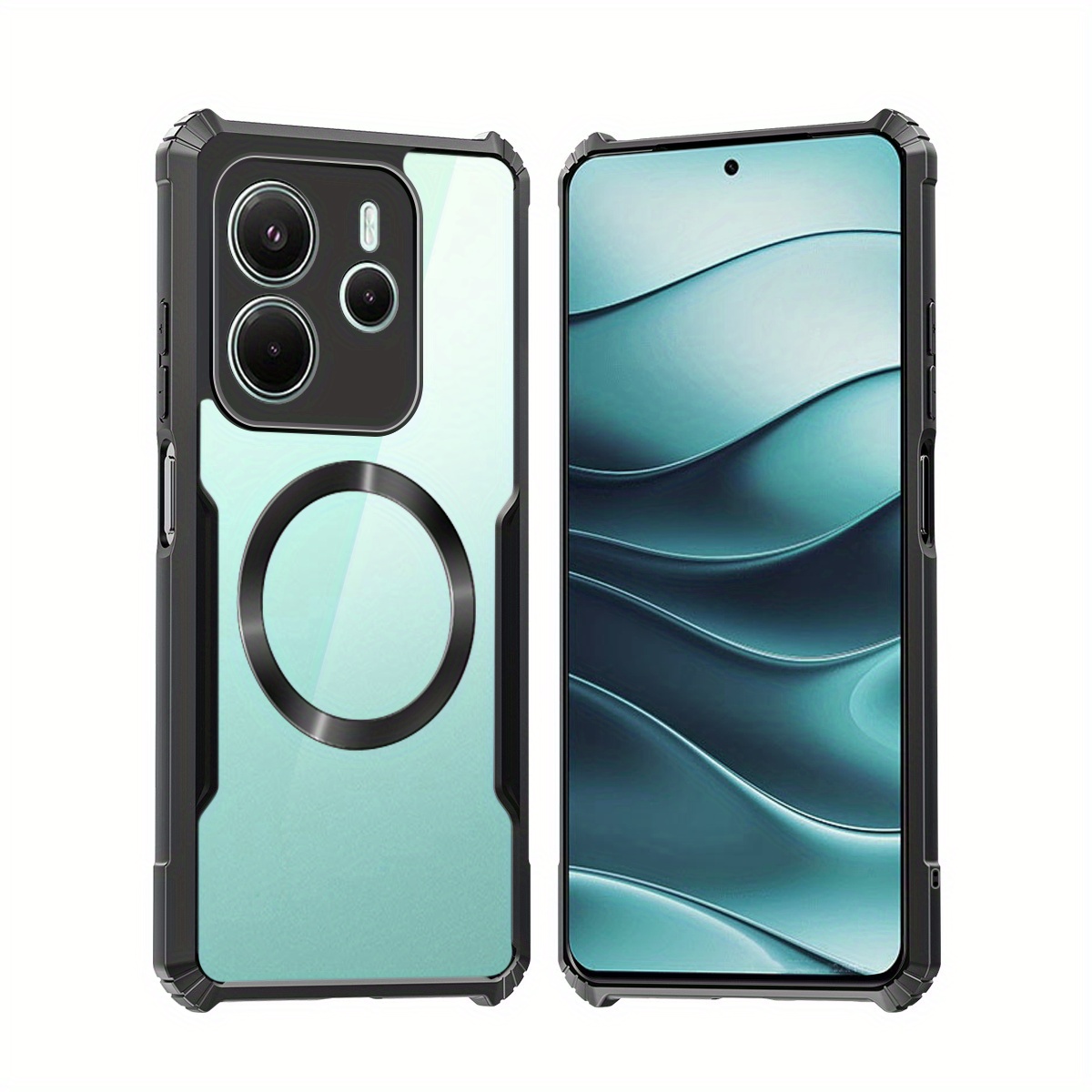 TEMU Custodia per telefono - Custodia magnetica per Redmi Note 14 5G, con materiale antiurto, cover morbida e retro in acrilico per la protezione